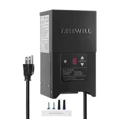Treewell Outdoor Landscape Lighting Transformer with Photocell Sensor & Timer