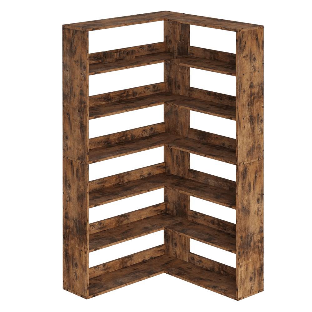 IRONCK Bookshelves 6 Tiers with Baffles Industrial Large Corner Etagere Bookcase