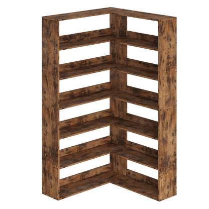IRONCK Bookshelves 6 Tiers with Baffles Industrial Large Corner Etagere Bookcase