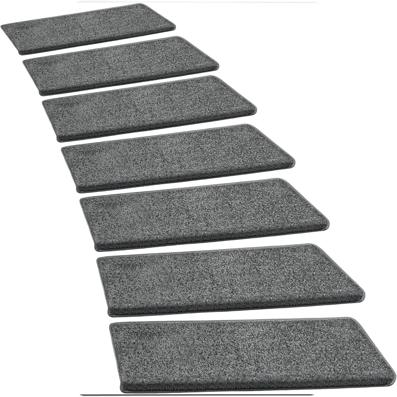 PURE ERA Bullnose Carpet Stair Treads Set Tape Free Non-Slip Indoor Stair Protectors