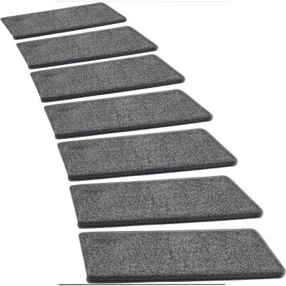 PURE ERA Bullnose Carpet Stair Treads Set Tape Free Non-Slip Indoor Stair Protectors