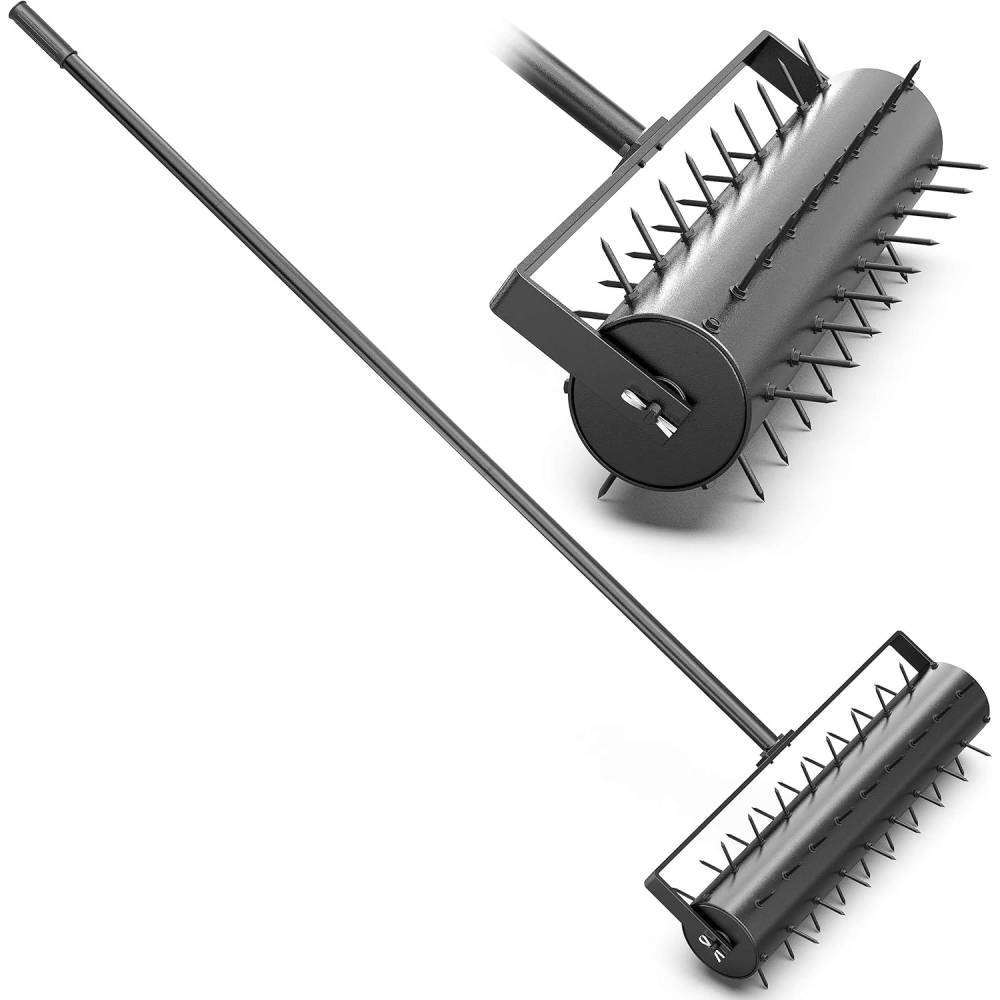 Evtmag 22 inch Lawn Aerator Heavy Duty Rolling Lawn Aerator Tool