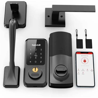 Hornbill Keyless Entry Door Lock with Handle, Digital Lock via Bluetooth APP/Keyfob/Auto Lock