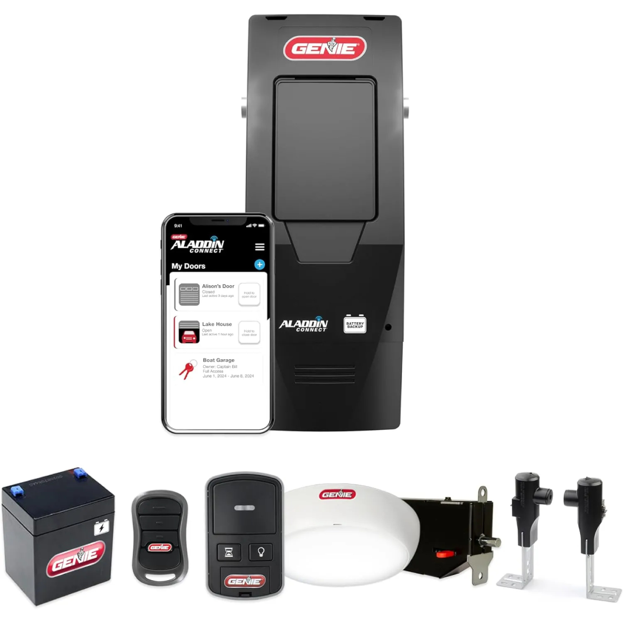 Genie Wall Mount Smart Garage Door Opener, DC Motor