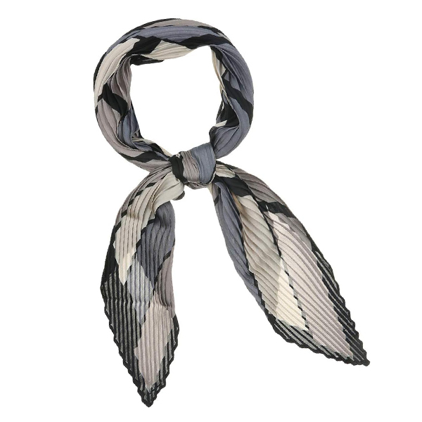 Women's Vintage Pleated Plaid Diamond Scarf