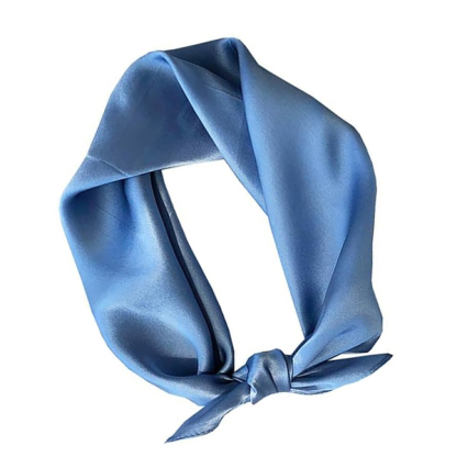 Blue Mulberry Silk Lightweight Square Scarf - 21 inches