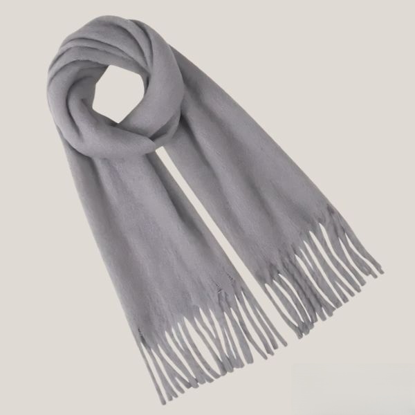 Gray Super Soft Cashmere Winter Scarf - Unisex
