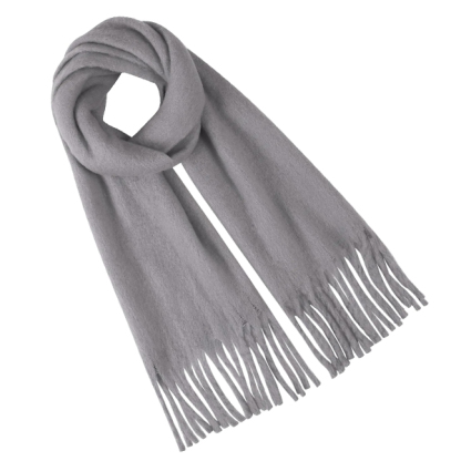 Gray Super Soft Cashmere Winter Scarf - Unisex