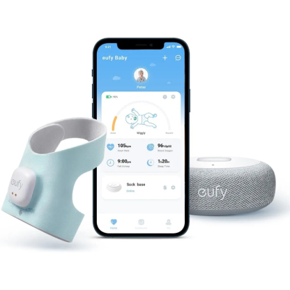 Eufy Baby Smart Sock Baby Monitor with 2.4 GHz Wi-Fi, Track Sleep Patterns