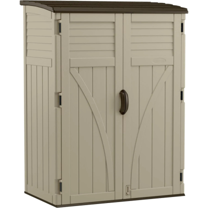 Suncast 54 Cubic Feet Vertical Storage Shed with Durable Plastic Construction