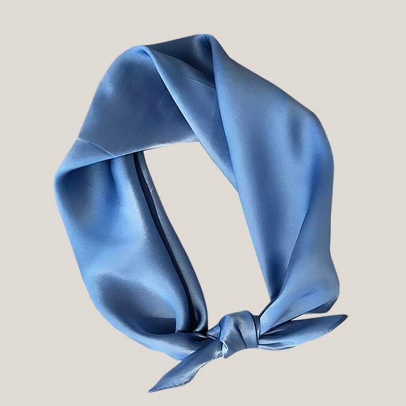 Blue Mulberry Silk Lightweight Square Scarf