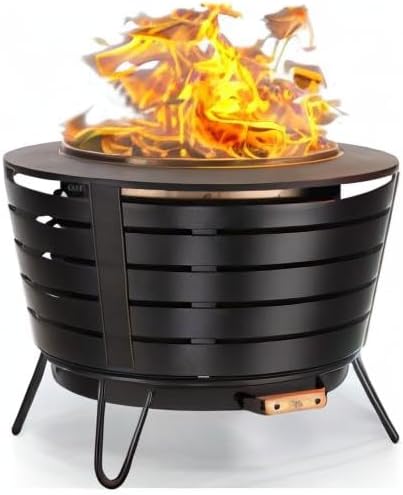 TIKI Brand Smokeless 25 in. Patio Fire Pit, Wood Burning Outdoor Fire Pit
