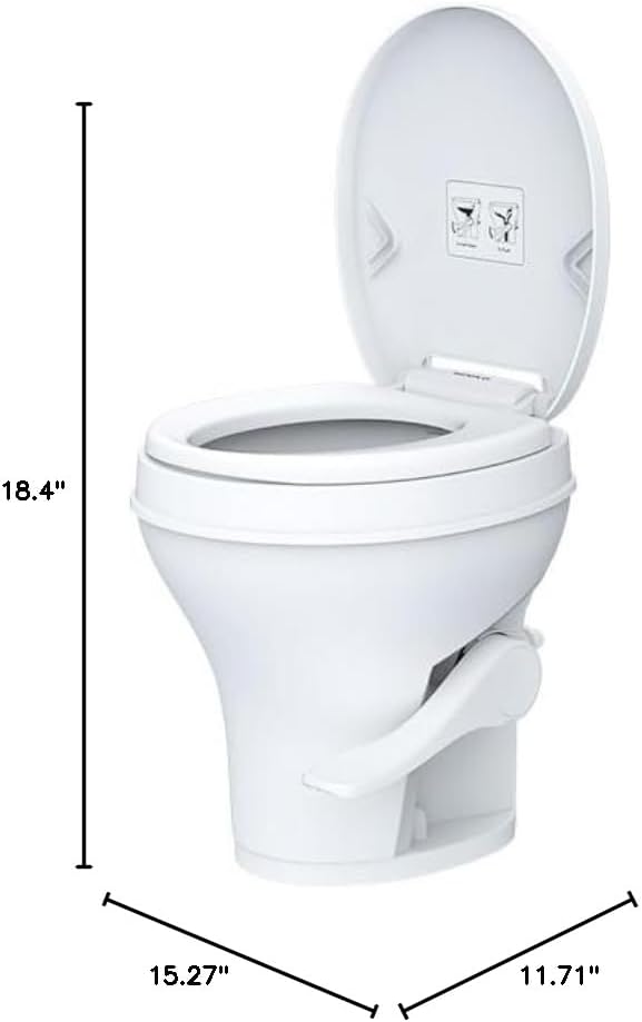 SEAFLO Residential Height RV Toilet, Splash-Back