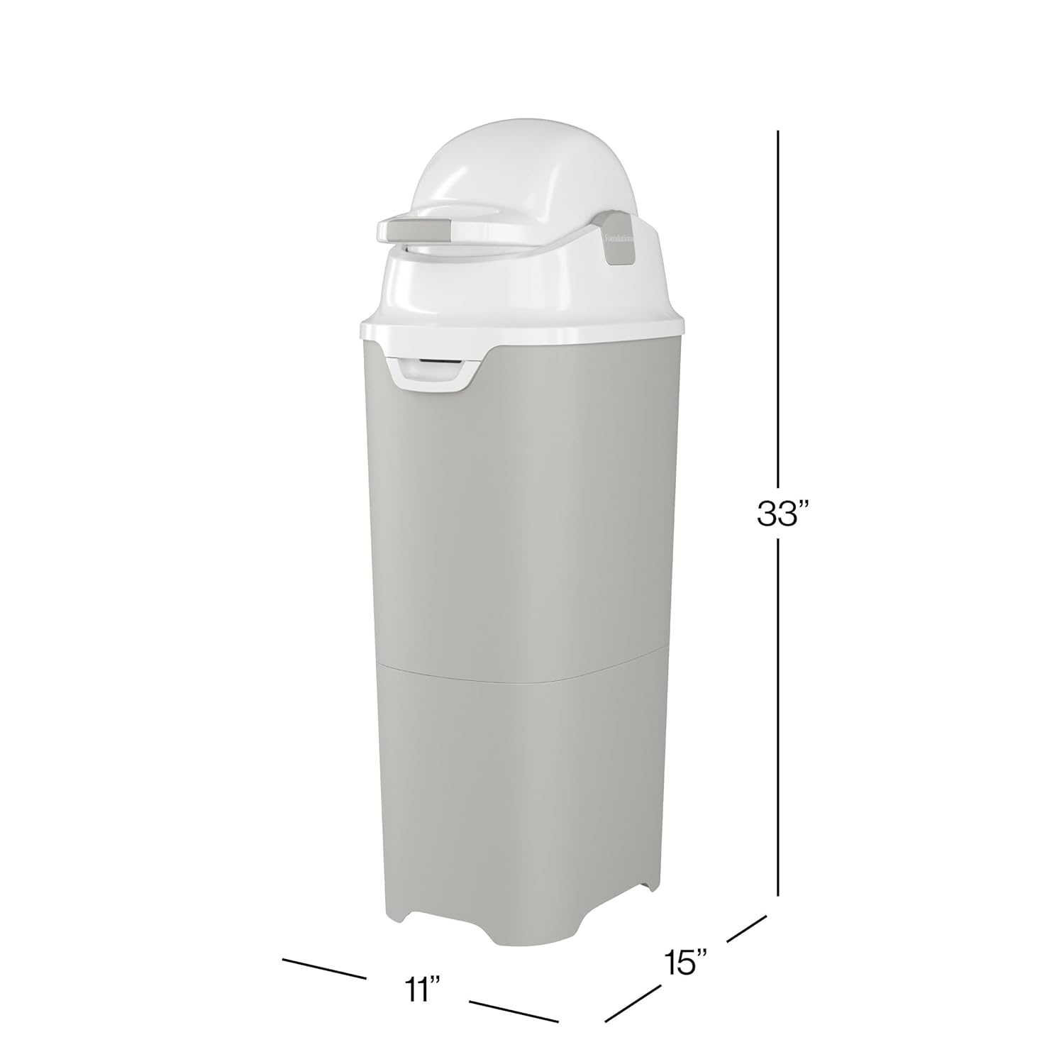 Foundations Tall Diaper Pail with Airtight Lid - Durable & Odorless Diaper Disposal