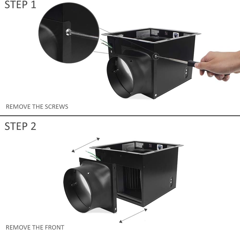 BV Bathroom Fan 2.0 Sones, 6" Duct Collar, Energy-Saving Bathroom Vent Fan