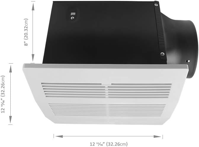 BV Bathroom Fan 2.0 Sones, 6" Duct Collar, Energy-Saving Bathroom Vent Fan