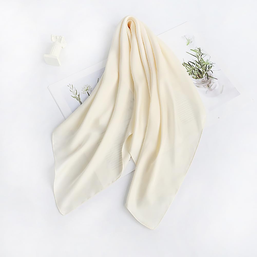 Silk Like Scarf Solid Color Scarf Lightweight Square Scarf Neck Head Scarf Soft Neckerchief Handkerchief