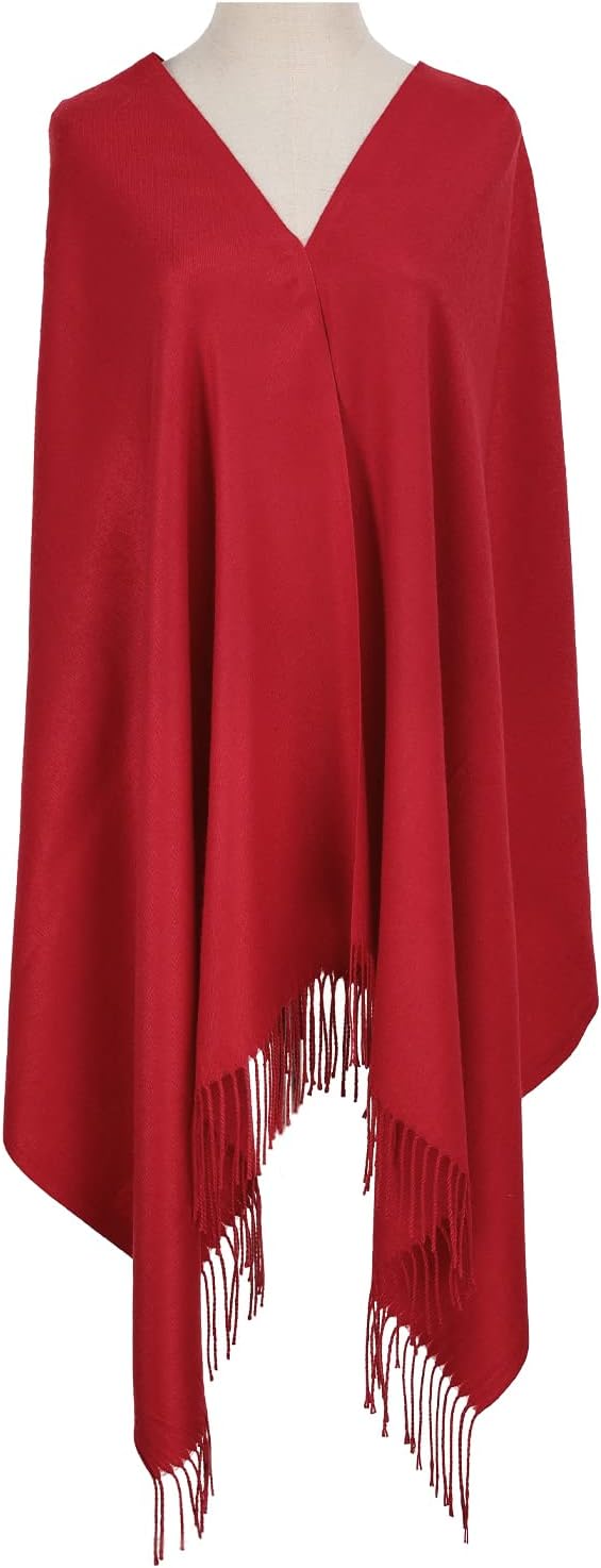 Surblue Pashmina Shawls and Wraps for Women Solid Color Cashmere Winter Large Scarves
