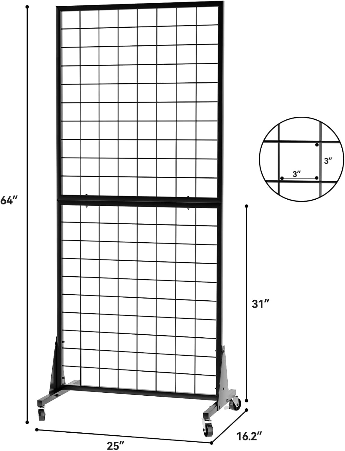 Blasinc Gridwall Panel Display Stand Heavy Movable Floorstanding Grid Wall Panels Retail Display