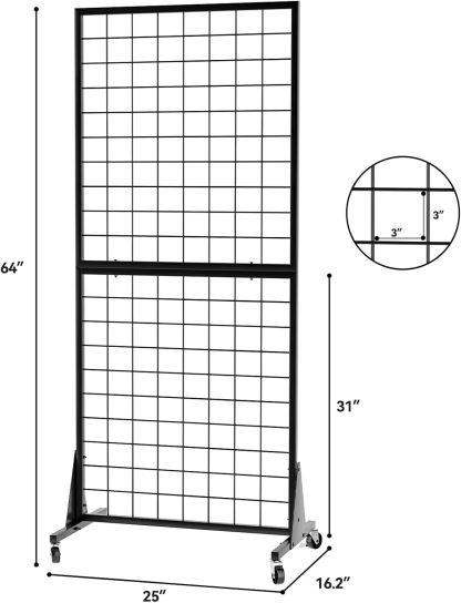 Blasinc Gridwall Panel Display Stand Heavy Movable Floorstanding Grid Wall Panels Retail Display