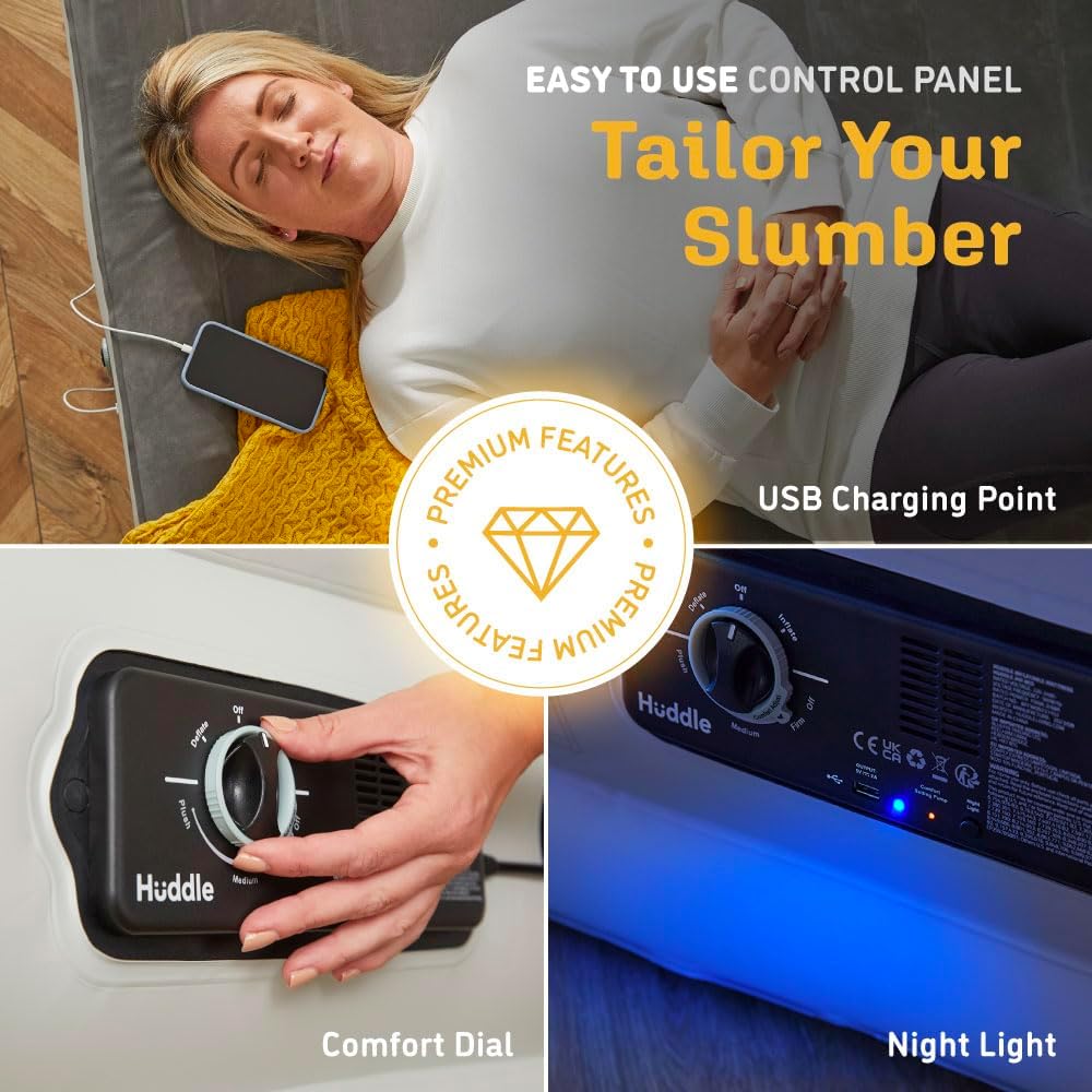 Huddle Luxury Air Bed with Patented Dual Pump | Queen Size