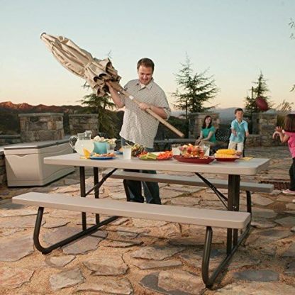 LIFETIME Folding Picnic Table, 6 Feet, Putty