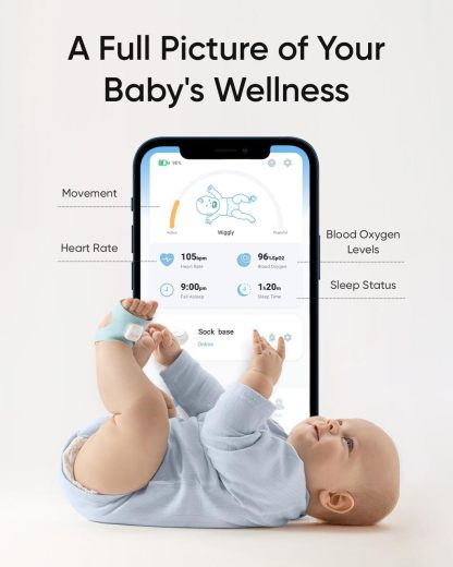 Eufy Baby Smart Sock Baby Monitor with 2.4 GHz Wi-Fi, Track Sleep Patterns