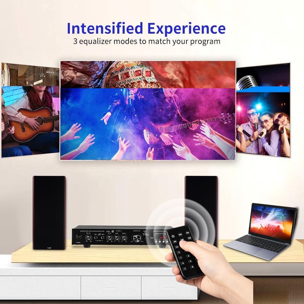SOBATTY Bluetooth 5.1 Sound Speaker AMP,Stereo Audio Amplifier Receiver