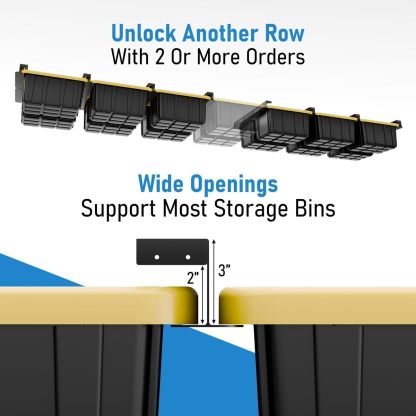 HANDT Overhead Garage Storage Rack Connectable Heavy Duty Metal Ceiling Rails