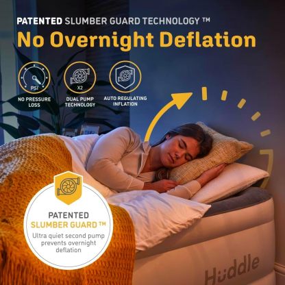Huddle Luxury Air Bed with Patented Dual Pump | Queen Size