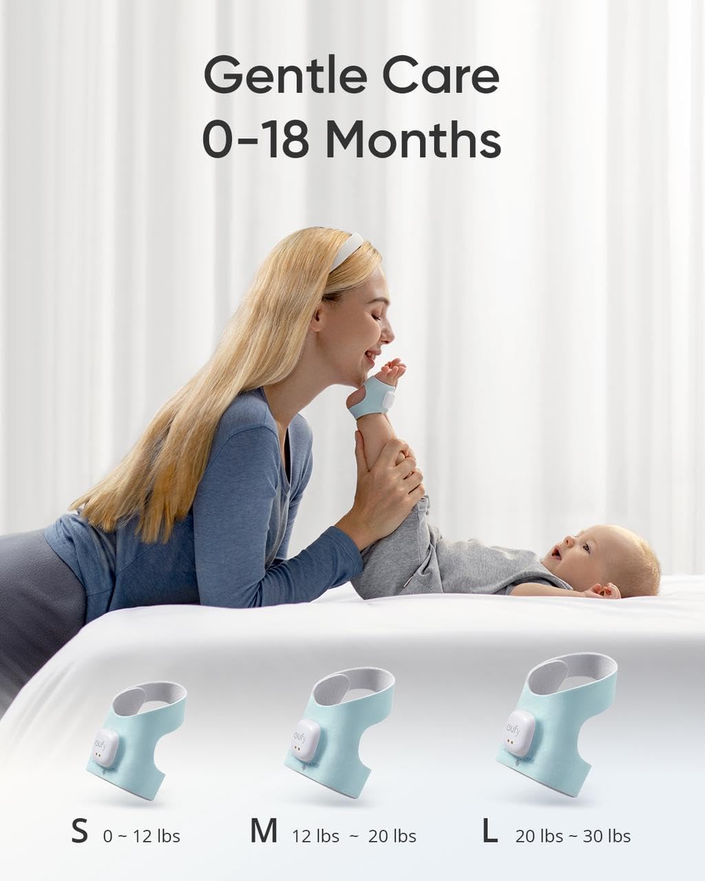 Eufy Baby Smart Sock Baby Monitor with 2.4 GHz Wi-Fi, Track Sleep Patterns