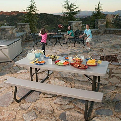 LIFETIME Folding Picnic Table, 6 Feet, Putty