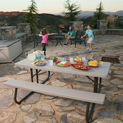 LIFETIME Folding Picnic Table, 6 Feet, Putty