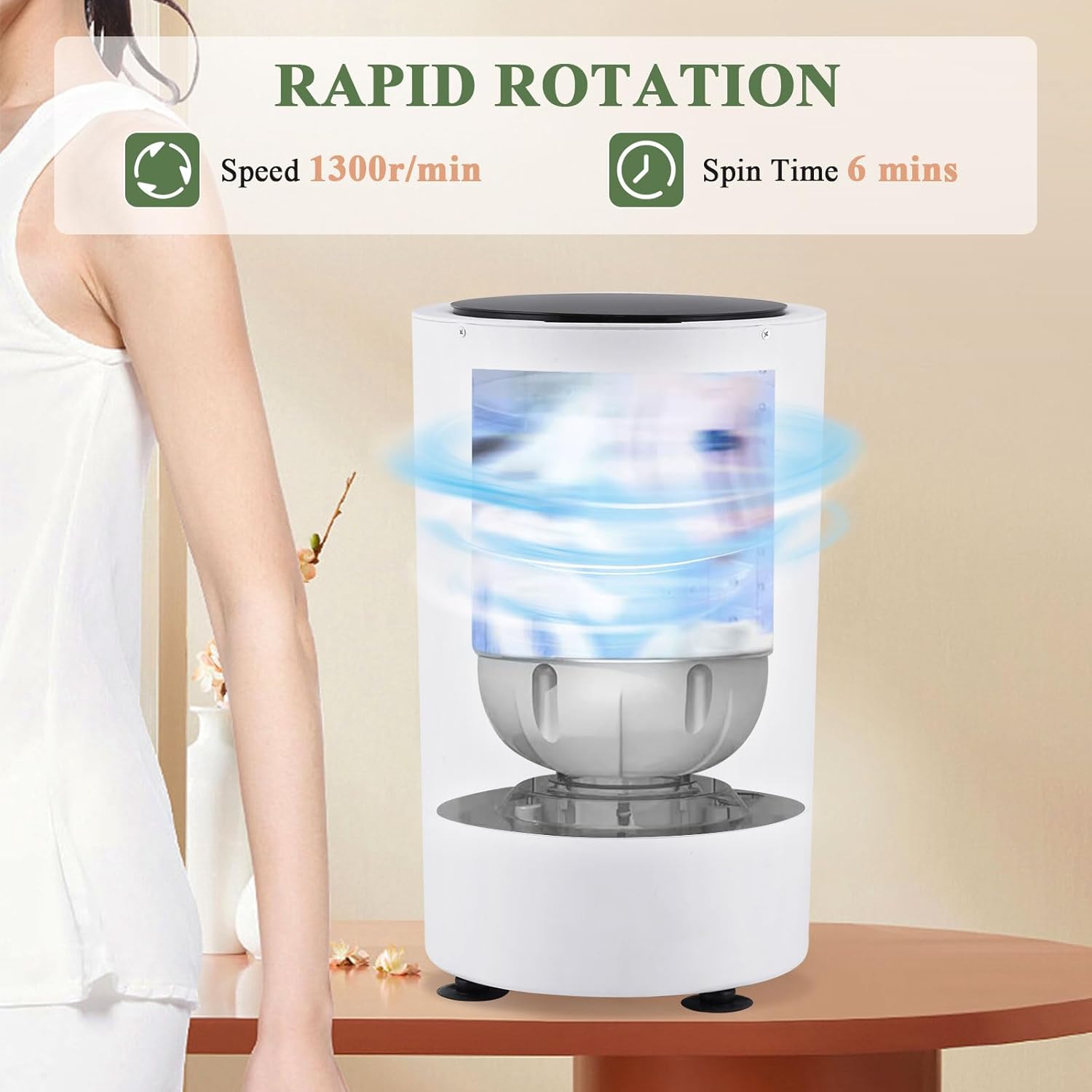 Meticuloso Electric Clothes Spin Dryer, Portable Mini Dryer