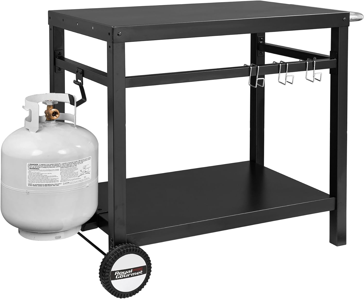 Royal Gourmet Movable Stainless Steel Flattop Grill Cart, Hooks, Side Handle