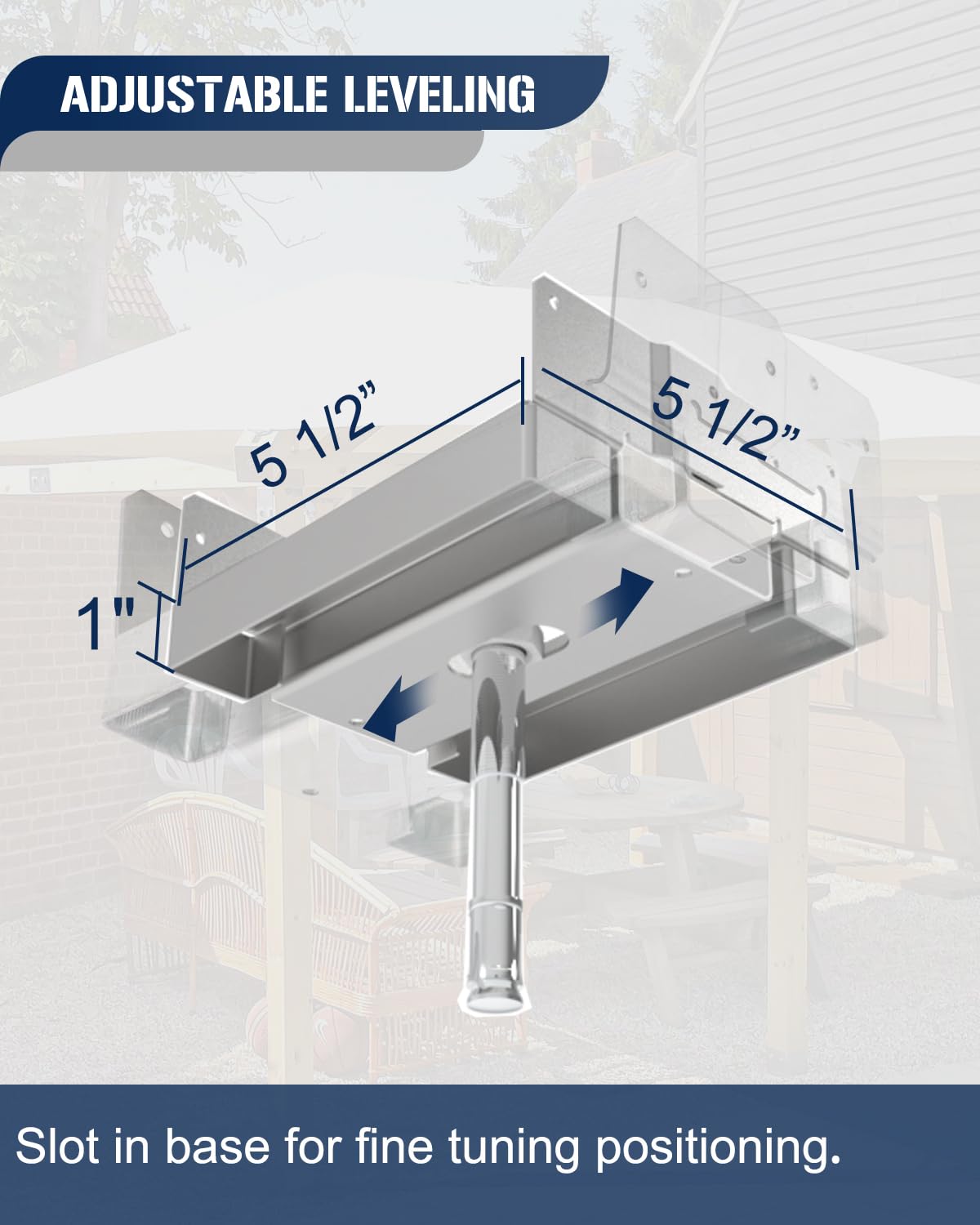 Vikofan 10 PCS Concrete Deck Post Anchor Base Adjustable