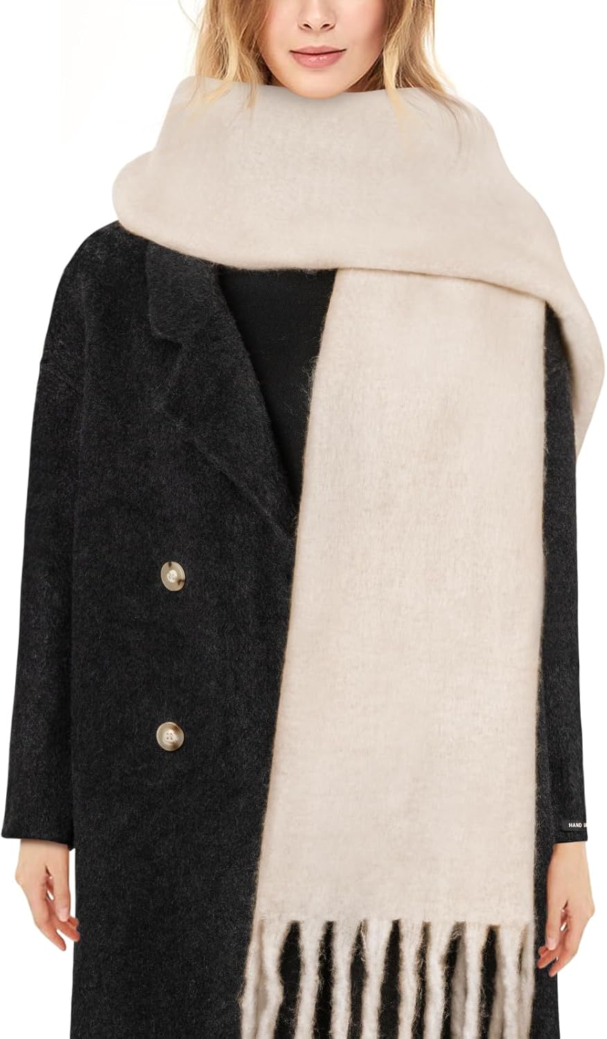 Womens Scarf Winter Big Colorful Checked Thick Warm Soft Scarves Casual Tassel Blanket Scarf