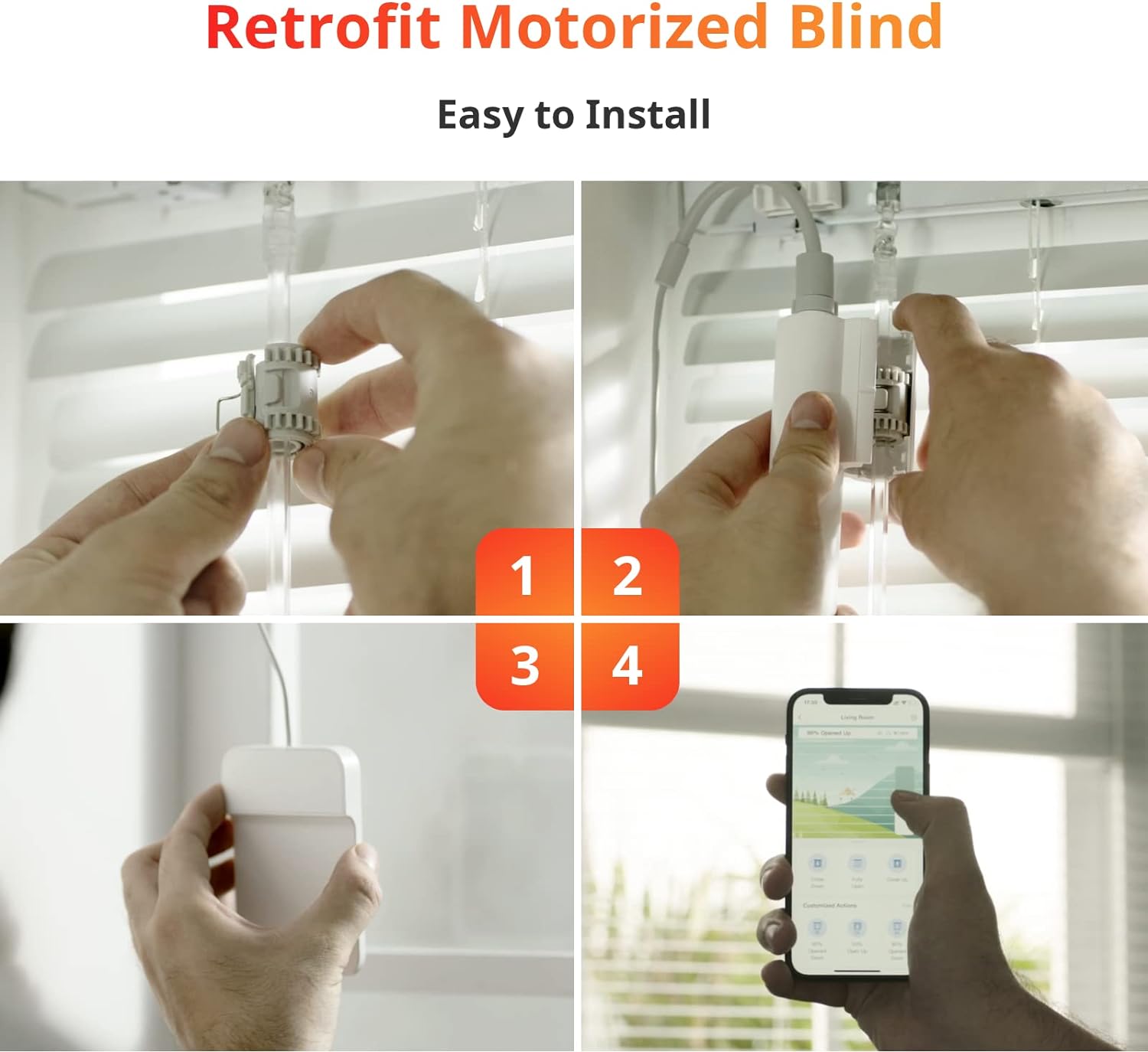 SwitchBot Smart Electric Motorized Blinds Kit - 3Pack with 2.4G WiFi Remote Control