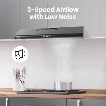 COMFEE'  Range Hood 30 inch, 3 Speed Exhaust Fan and 2 LED Lights