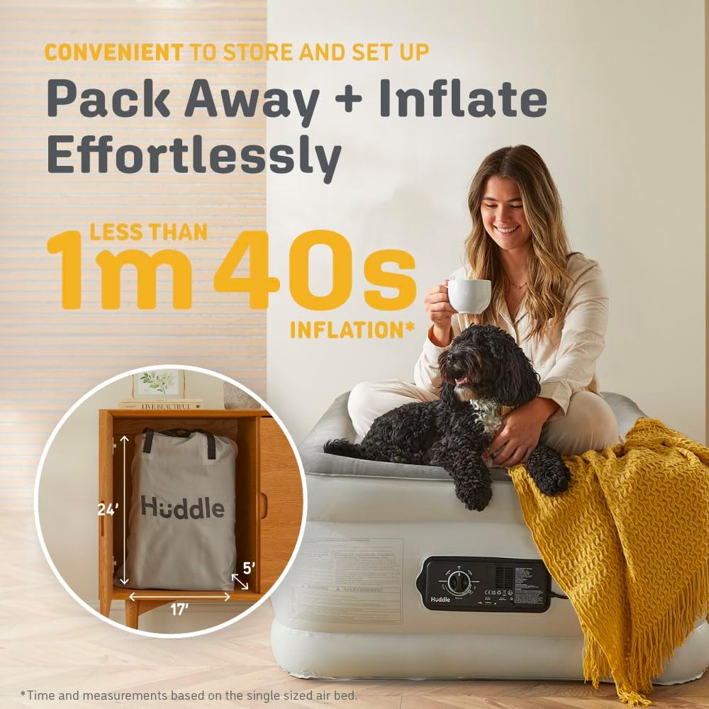 Huddle Luxury Air Bed with Patented Dual Pump | Queen Size