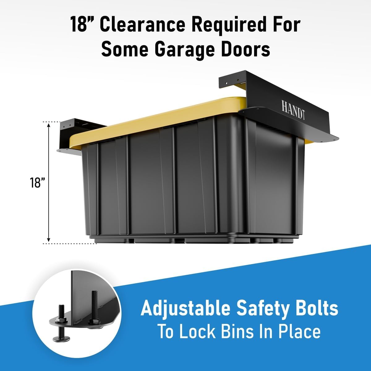 HANDT Overhead Garage Storage Rack Connectable Heavy Duty Metal Ceiling Rails
