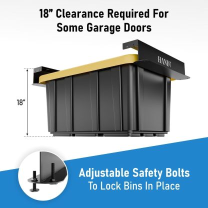 HANDT Overhead Garage Storage Rack Connectable Heavy Duty Metal Ceiling Rails