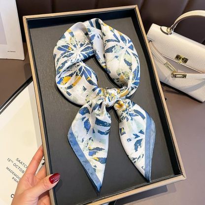 100% Mulberry Silk Neck Scarf - 27'' x 27'' Lightweight Neckerchief - Women Men Small Square Scarves Gift Packed