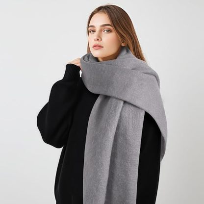 Gray Super Soft Cashmere Winter Scarf - Unisex