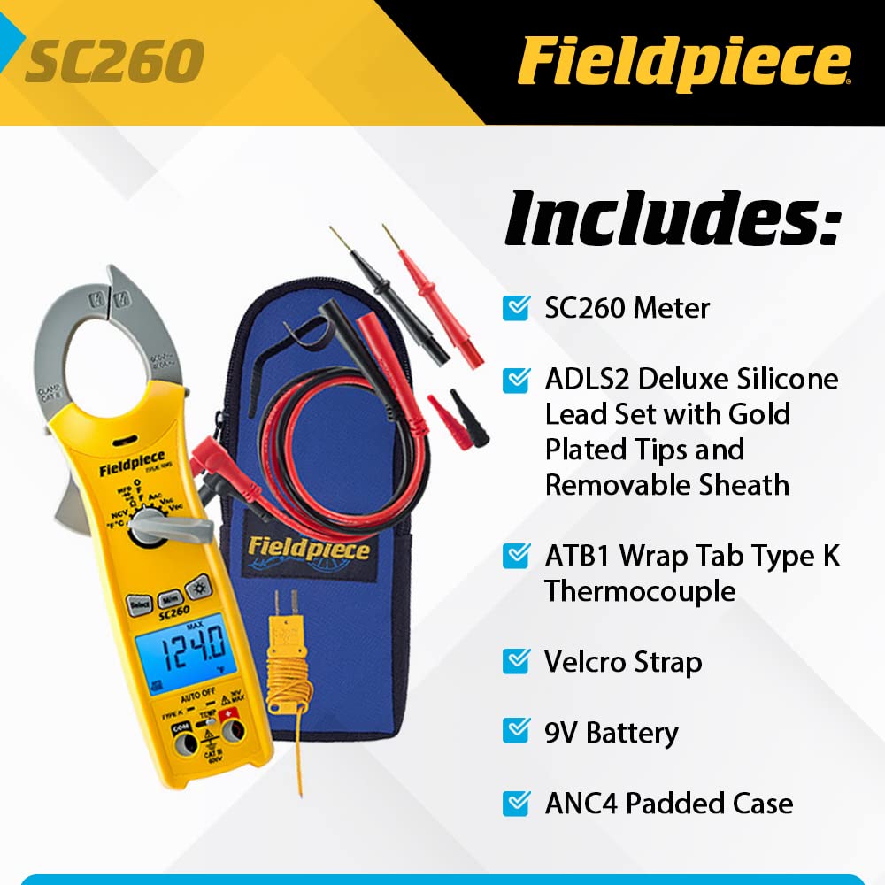 Fieldpiece Compact HVACR Clamp Multimeter with Temperature
