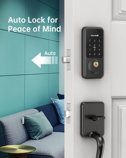 Hornbill Keyless Entry Door Lock with Handle, Digital Lock via Bluetooth APP/Keyfob/Auto Lock