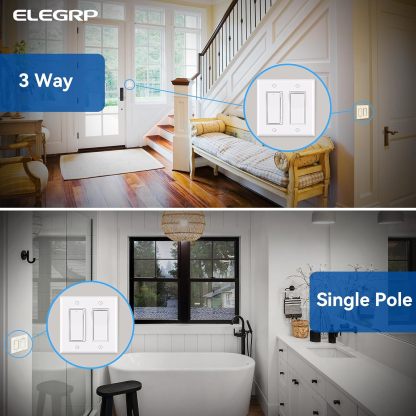 ELEGRP Digital Dimmer Light Switch, 10 Pack, Matte White