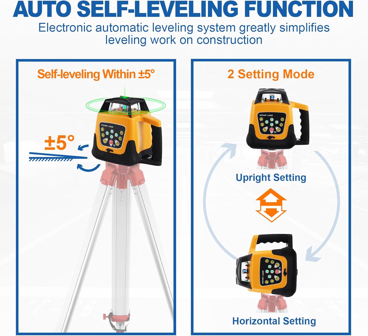 Iglobalbuy Rotary Laser Level Green Laser Self Leveling Kit