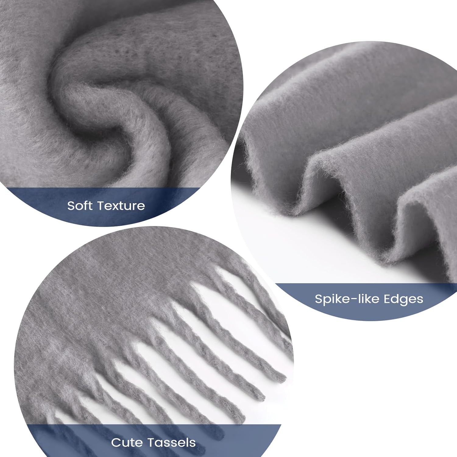 Gray Super Soft Cashmere Winter Scarf - Unisex