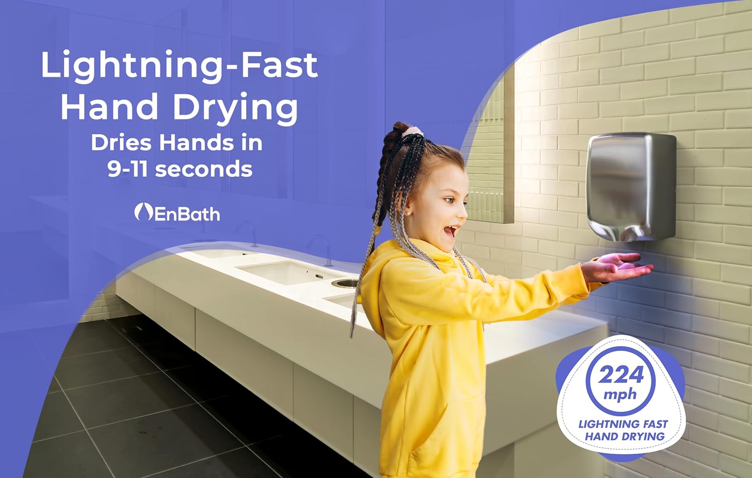Enbath Commercial Hand Dryer with Air Filter